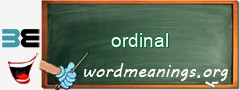 WordMeaning blackboard for ordinal